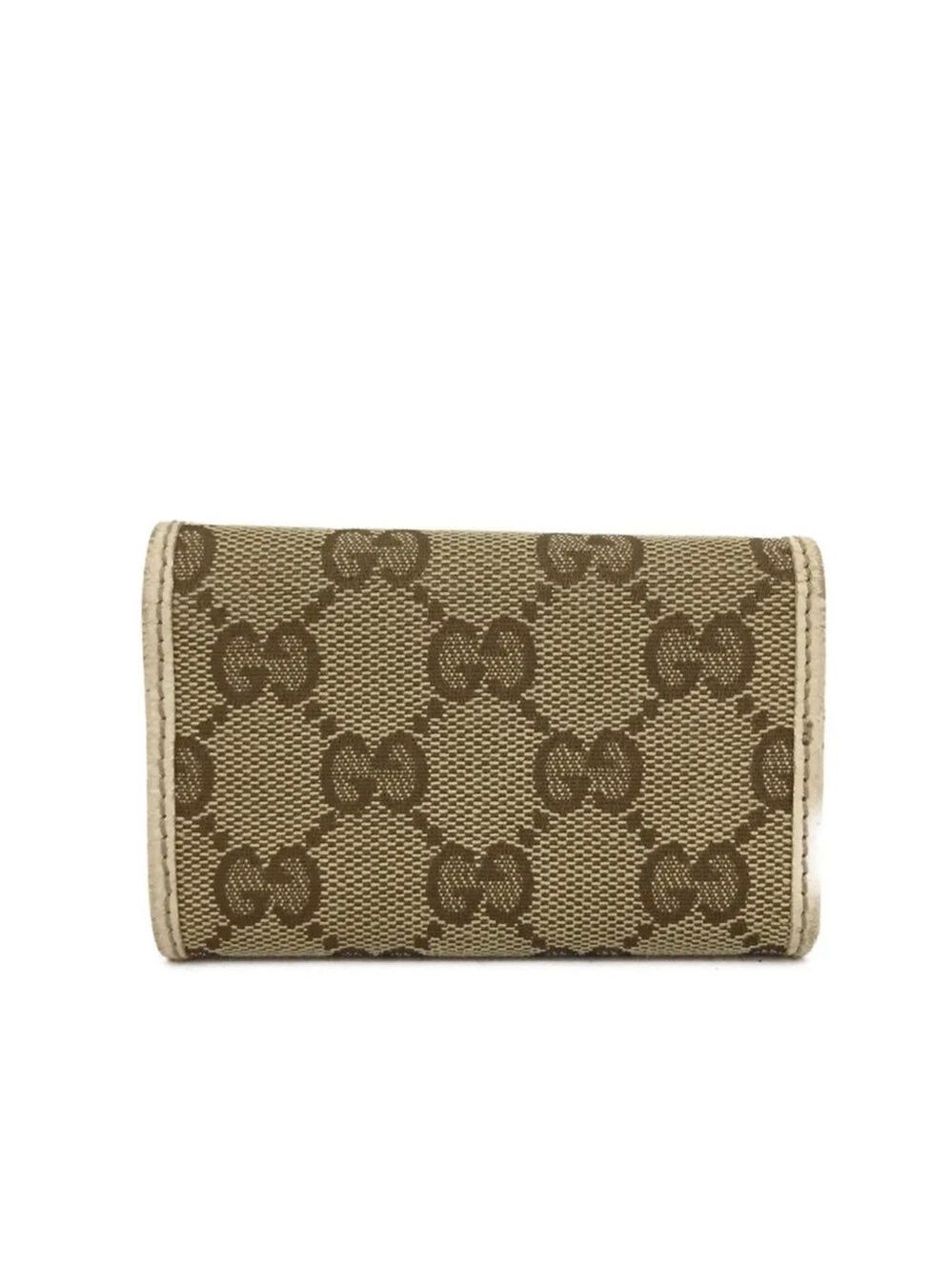 GUCCI Logo Canvas Leather 6 Key Ring Case - Picture 6 of 8